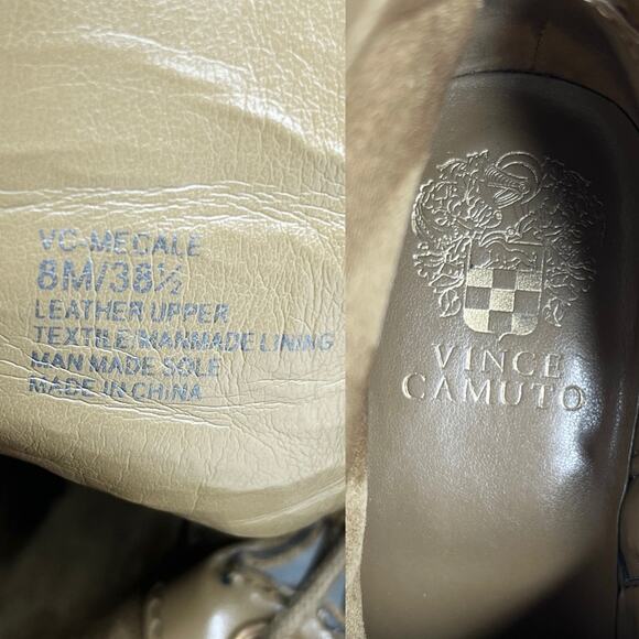 Vince Camuto Mecale Studded Combat Hiking Boot Suede Tan 8M - Picture 7 of 14